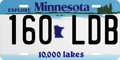 MN license plate 160LDB