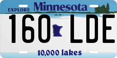 MN license plate 160LDE