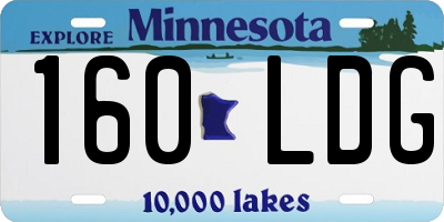 MN license plate 160LDG