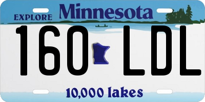 MN license plate 160LDL