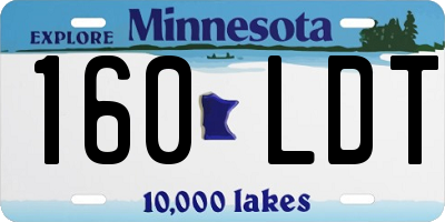 MN license plate 160LDT