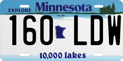 MN license plate 160LDW