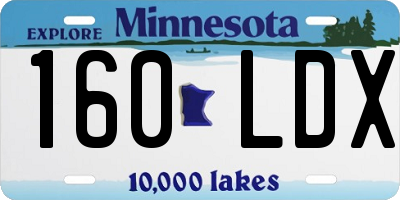 MN license plate 160LDX