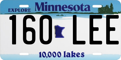 MN license plate 160LEE