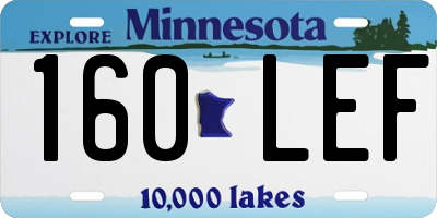 MN license plate 160LEF