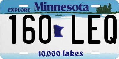 MN license plate 160LEQ