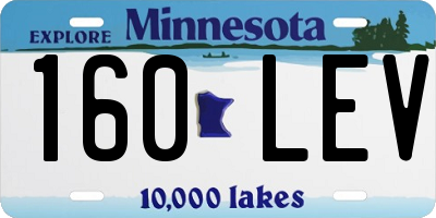 MN license plate 160LEV