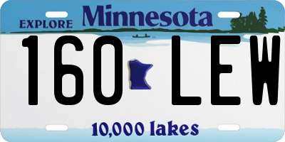 MN license plate 160LEW