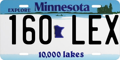 MN license plate 160LEX
