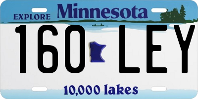 MN license plate 160LEY