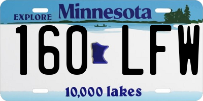 MN license plate 160LFW