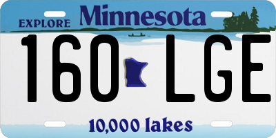 MN license plate 160LGE