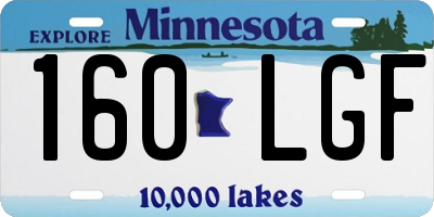 MN license plate 160LGF