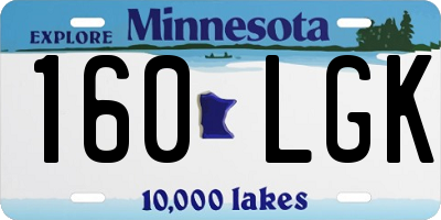 MN license plate 160LGK