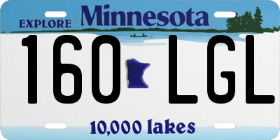 MN license plate 160LGL