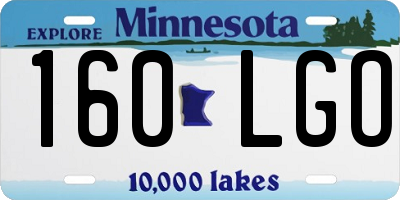 MN license plate 160LGO