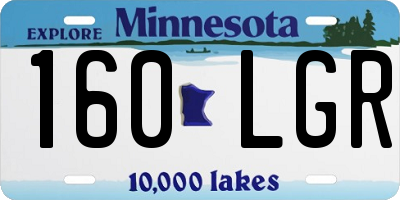 MN license plate 160LGR