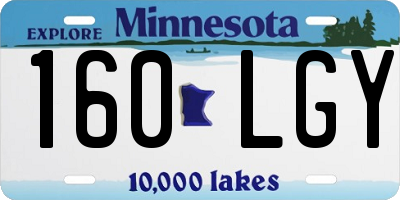 MN license plate 160LGY