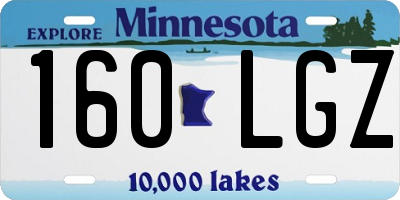 MN license plate 160LGZ