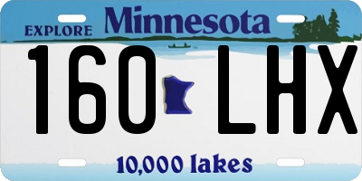 MN license plate 160LHX