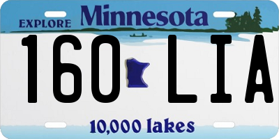 MN license plate 160LIA