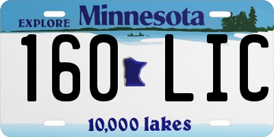 MN license plate 160LIC