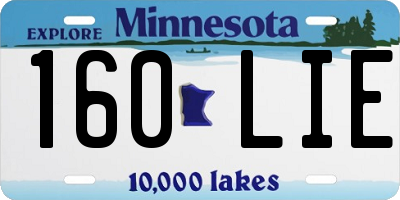 MN license plate 160LIE