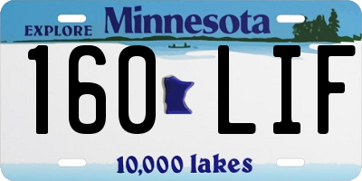 MN license plate 160LIF