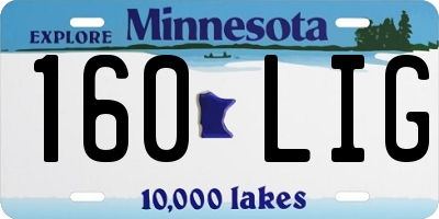 MN license plate 160LIG