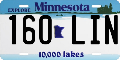 MN license plate 160LIN