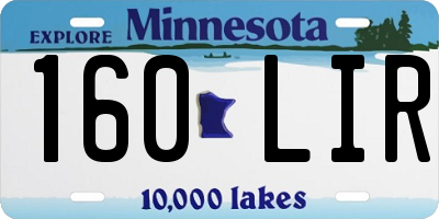 MN license plate 160LIR