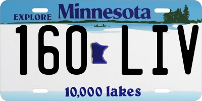 MN license plate 160LIV