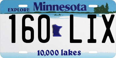 MN license plate 160LIX