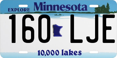 MN license plate 160LJE