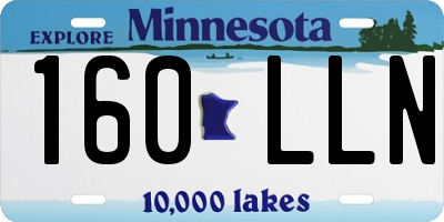 MN license plate 160LLN