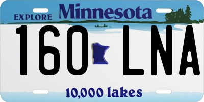 MN license plate 160LNA