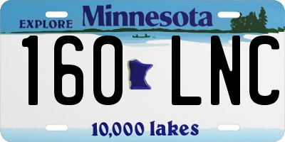 MN license plate 160LNC