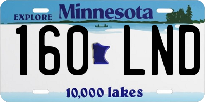 MN license plate 160LND