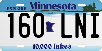 MN license plate 160LNI
