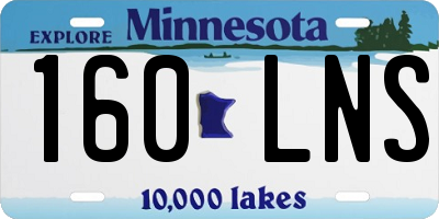 MN license plate 160LNS