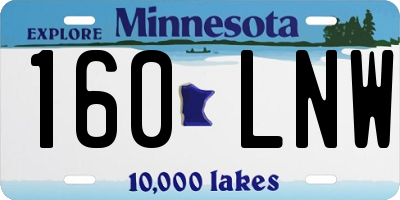 MN license plate 160LNW
