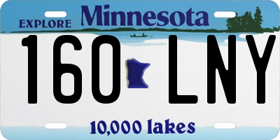 MN license plate 160LNY