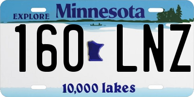 MN license plate 160LNZ
