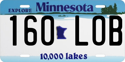 MN license plate 160LOB