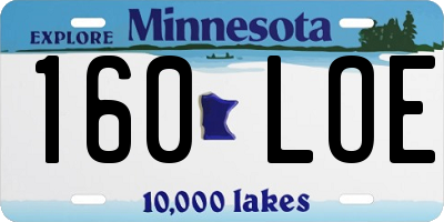MN license plate 160LOE