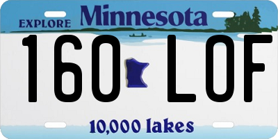 MN license plate 160LOF