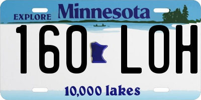 MN license plate 160LOH