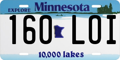 MN license plate 160LOI