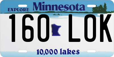 MN license plate 160LOK