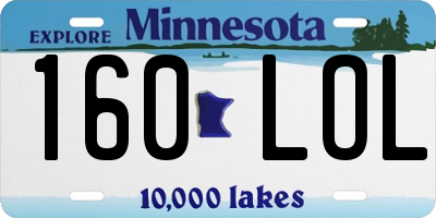 MN license plate 160LOL